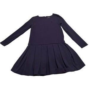 POLO Ralph Lauren Jersey Stretch Varsity Cheerleader Mini Dress Navy size M 8-10